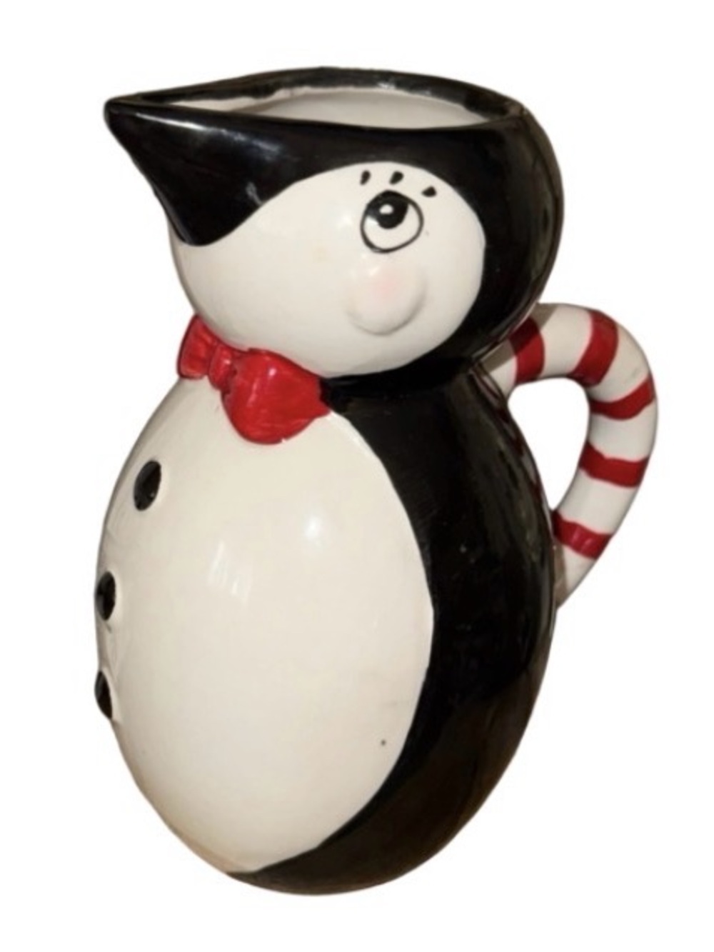 Holidays carnival cottage Johanna Parker Penguin Ceramic Pitcher with Red Bow